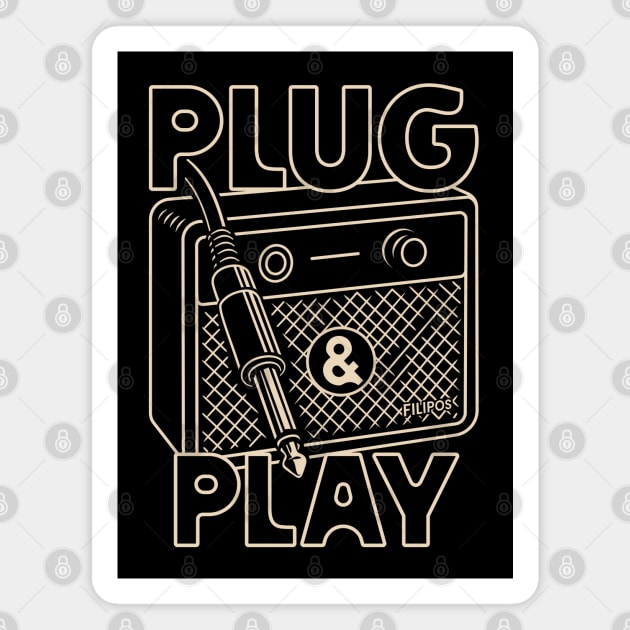 Plug & Play. Amp Lineart Magnet by filiposwear